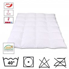 Kassettenbett 4x6 90 % Landdaunen 10 % weiße Deutsche Federn1100g 155x220 cm weiß